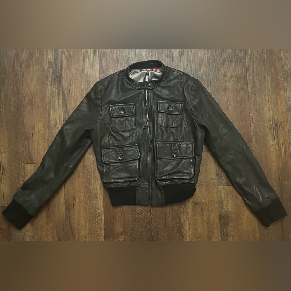 Doma leather bomber jacket